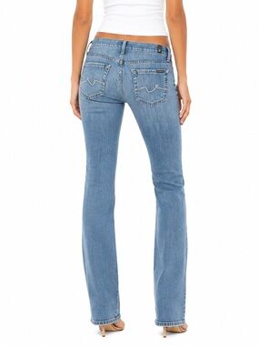 7 For All Mankind Light Blue Straight Leg Jeans Sz 26